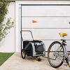 vidaXL Pet Bike Trailer Grey and Black Oxford Fabric and Iron Medium