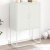 vidaXL Highboard White Steel Medium Storage Highboard Rectangular