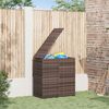 vidaXL Cushion Box Brown PE Rattan, Powder-Coated Steel