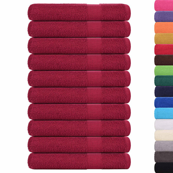 vidaXL Towel Set of 10 Bordeaux 100% Cotton 40 x 80 in Bordeaux Towel