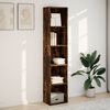 vidaXL Bookcase Smoked oak Engineered wood 15.7 x 11.8 x 74.4 in
