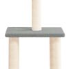 vidaXL Cat Tree Light grey Engineered wood, plush, sisal 33.7 in tall