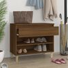 vidaXL Shoe Cabinet Brown oak Engineered wood, solid eucalyptus wood