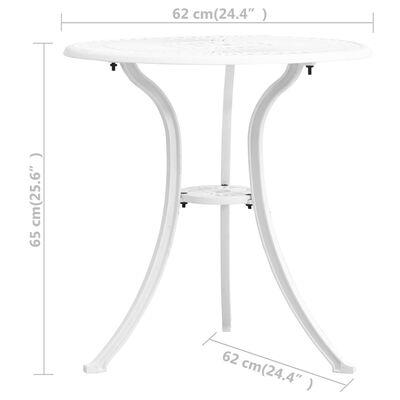 vidaXL 3 Piece Bistro Set Cast Aluminum White