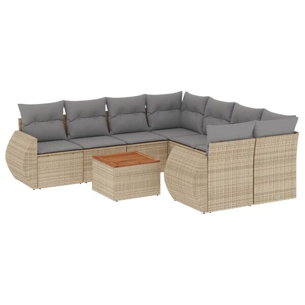 vidaXL Garden Sofa Set Beige, Light grey