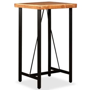 vidaXL Bar Table Multicolor Solid acacia wood, steel 23.6x23.6x42.1 in