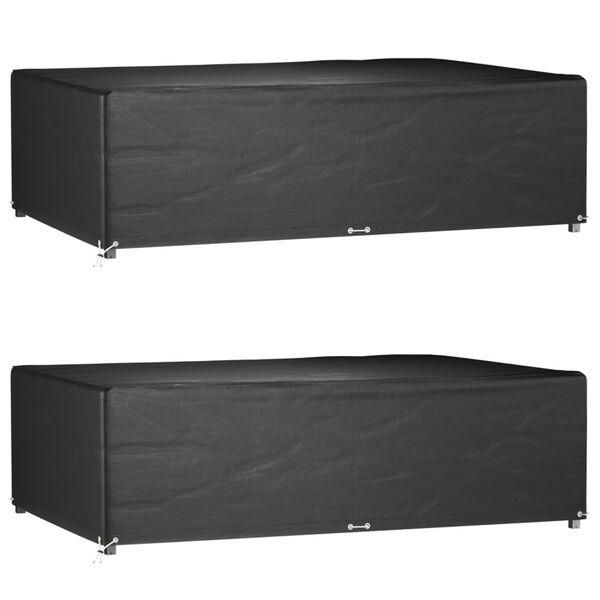 vidaXL Garden Furniture Cover Set of 2 Black Polyethylene, Aluminum