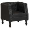 vidaXL Armchair Black Goat leather, Solid mango wood Medium Industrial