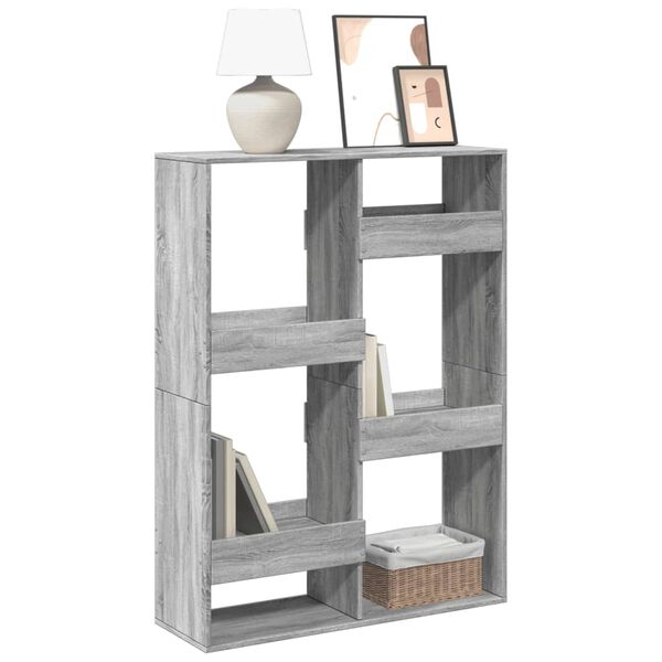 vidaXL Bookcase Grey sonoma Engineered wood 39.4 x 13.0 x 53.1 in