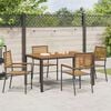 vidaXL Garden Dining Set 5 pcs Black and Brown Poly Rattan