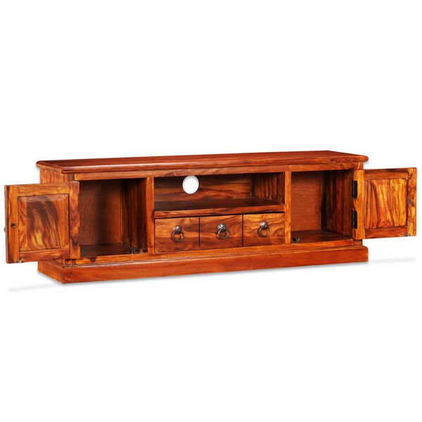 vidaXL TV Stand Natural Acacia Solid Acacia wood, Copper