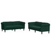 vidaXL Sofa Set Dark Green Velvet, plywood, solid wood 3-piece settee