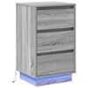 vidaXL Bedside Cabinet Grey 15.35 x 13.58 x 25.59 in Engineered wood