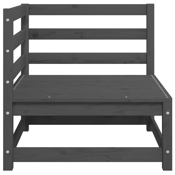 vidaXL 2-Seater Sofa Grey Solid pine wood, fabric (100% polyester)