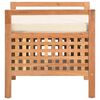 vidaXL Bench Natural, Cream Solid Walnut Wood, Plywood, Cotton, Polyester
