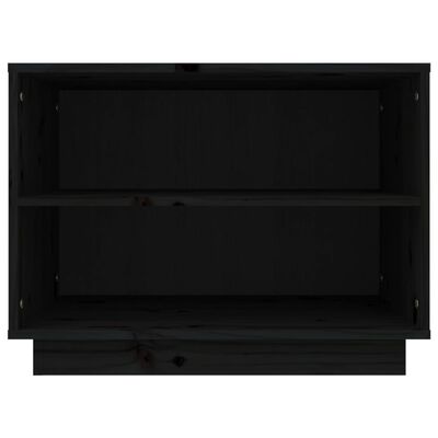 vidaXL Shoe Cabinet Black 23.6"x13.4"x17.7" Solid Wood Pine