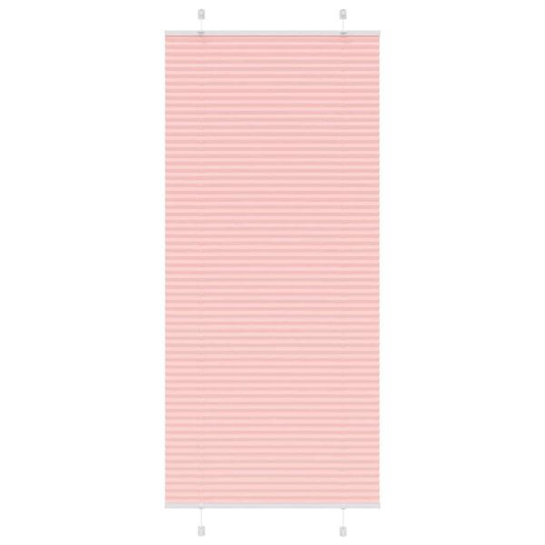 vidaXL Pleated Blind Pink 100% Polyester 37 x 79 in Adjustable Armrests