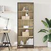 vidaXL Bookcase Sonoma Oak Engineered wood, metal Tall Bookcase