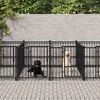 vidaXL Dog Kennel Black Powder-coated steel 100.5 sq ft Durable
