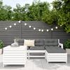 vidaXL Garden Sofa Set White Solid Pine Wood 5 Piece Modular