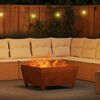 vidaXL Fire Pit Brown 31.50 x 31.50 x 16.93 in Weathering Steel