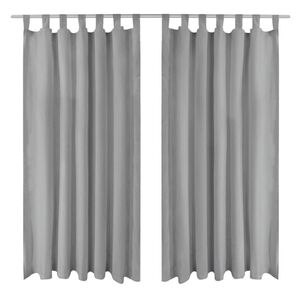 vidaXL Micro-Satin Curtains 2 pcs with Loops 55.1x68.9" Grey