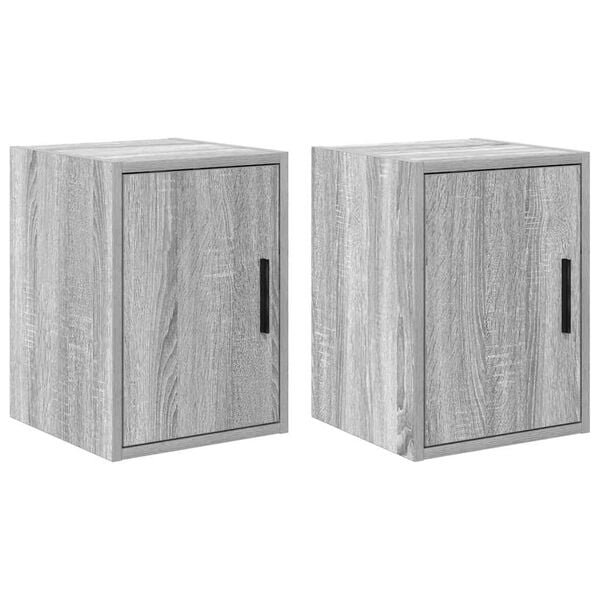 vidaXL Garage Wall Cabinets 2 pcs Grey Sonoma Engineered Wood