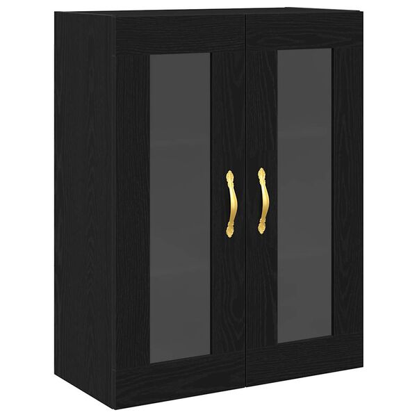 vidaXL Wall Cabinet Black Oak 27.36 x 13.39 x 35.43 in Engineered Wood