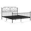 vidaXL Bed Frame Black Powder-coated metal 78.7 x 78.7 in Durable