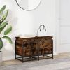 vidaXL Storage Box Smoked oak Engineered wood, metal 31.5x15.7x20.3 in