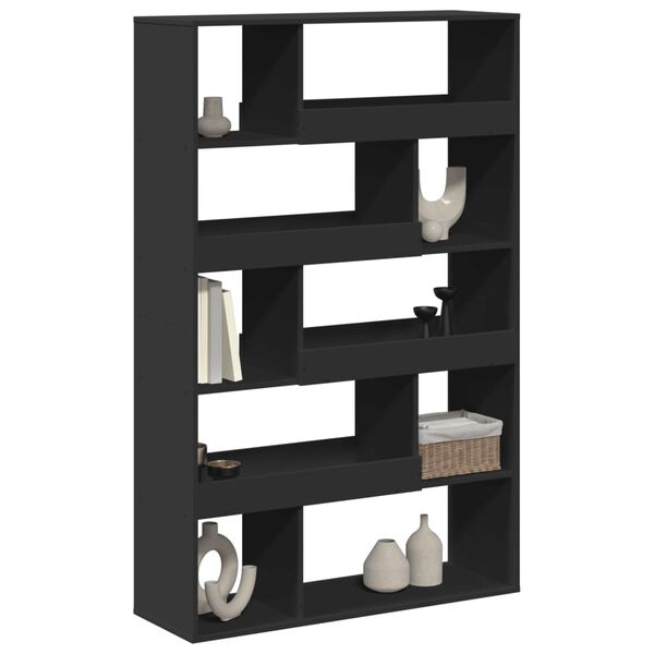 vidaXL Room Divider Black Engineered Wood Large Room Divider