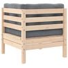 vidaXL Garden Corner Sofa Gray Solid Pine Wood Standard Modular