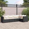 vidaXL Patio Lounge Set Black and Cream
