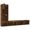 vidaXL 4 Piece TV Wall Units with LED Smoked Oak Engineered Wood