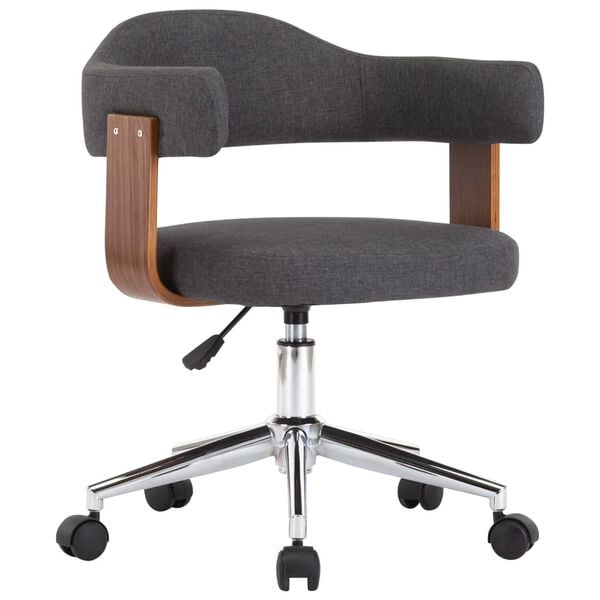 vidaXL Office Chair Gray Fabric (90% cotton, 10% polyester), bentwood, metal