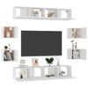 vidaXL 8 Piece TV Stand Set White Engineered Wood