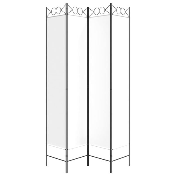 vidaXL 4-Panel Room Divider White 63"x86.6" Fabric