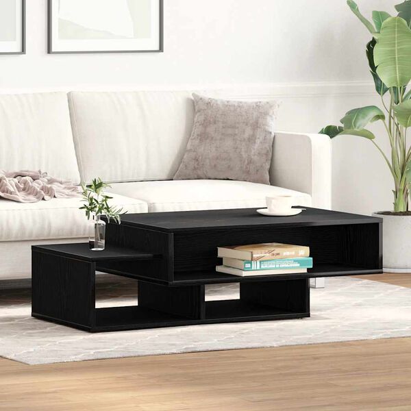 vidaXL Coffee Table Black Oak 41.3x21.7x12.6" Engineered Wood