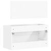vidaXL Bathroom Cabinet With Mirror White Engineered Wood Large