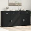 vidaXL Sideboards 2 pcs Black 31.1"x15"x31.5" Engineered Wood