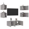 vidaXL TV Wall Unit Grey sonoma Engineered wood Large TV Wall Unit