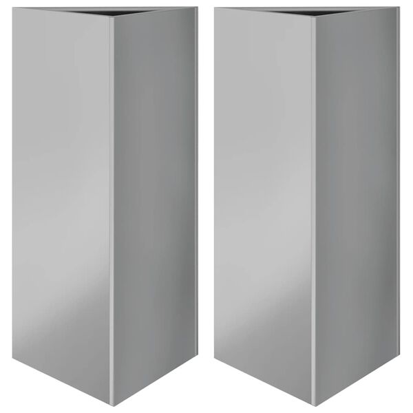 vidaXL Garden Planter Set of 2 Metallic Grey Galvanized steel