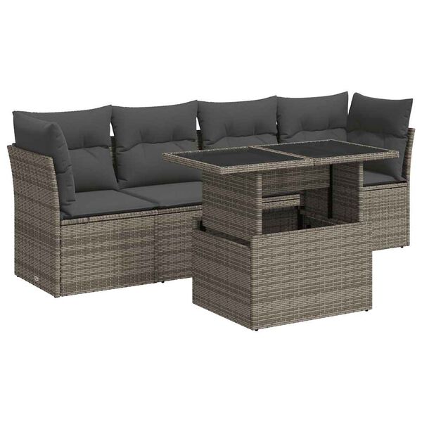 vidaXL Garden Sofa Set Grey