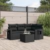 vidaXL Garden Sofa Set Black PE rattan, powder-coated steel Large