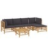 vidaXL Garden Lounge Set Dark Grey, Natural Bamboo Bamboo, Polyester