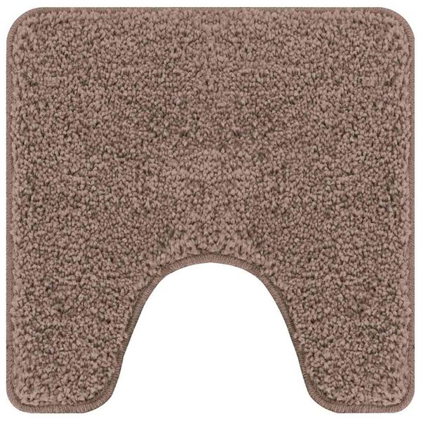 vidaXL Anti-slip Bath Mat with Toilet Cut Brown 19.7" x 19.7" PP