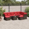 vidaXL 10 Piece Patio Sofa Set with Cushions Brown Poly Rattan