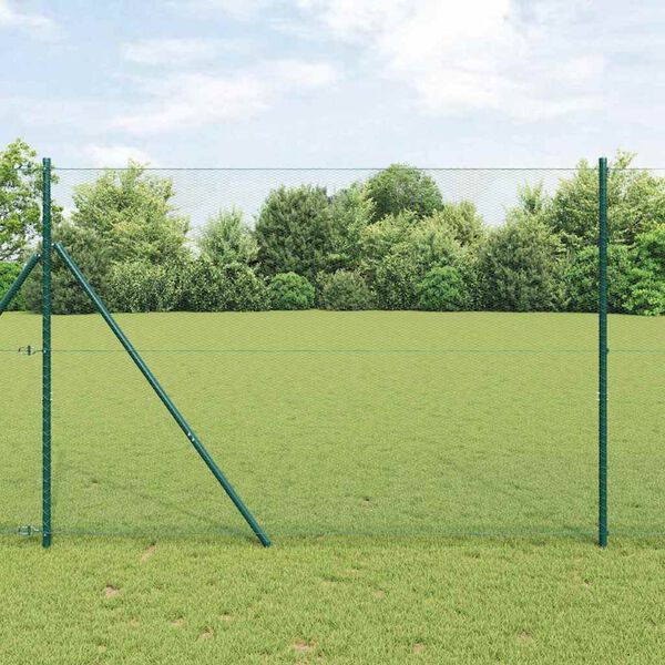 vidaXL Hexagon Fence Green 5.2'x 82'Steel