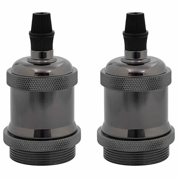 vidaXL Lamp Holder Glossy Black Aluminum Standard Durable Lamp Holder