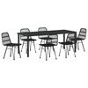 vidaXL Garden Dining Set 7 pcs Black Powder-Coated Steel
